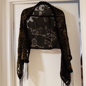 Ladies wrap shawl with tassels
